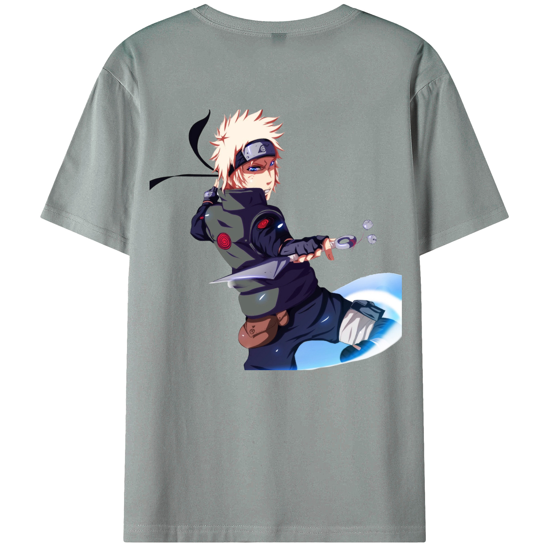 （画像用） NARUTO -ナルト- 波風 ミナト Namikaze Minato 綿100％ メンズ半袖Tシャツ（バックプリント） 通気性